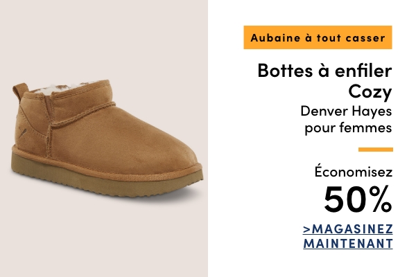 Aubaine à Tout Casser Bottes à enfiler Cozy Denver Hayes pour femmes économisez 50%