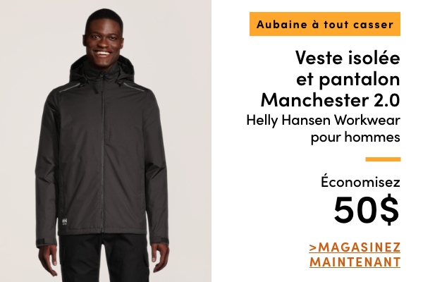 Aubaine à Tout Casser Veste isolée et pantalon Manchester 2.0 Helly Hansen Workwear pour hommes économisez 50 $