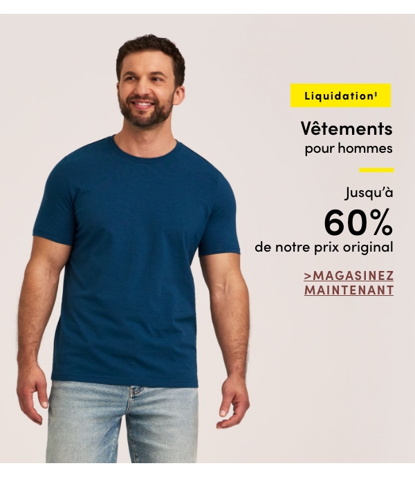 Vêtements pour hommes en liquidation‡ jusqu'à 60 % de rabais sur notre prix original