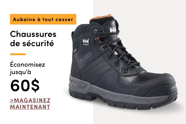 Économisez jusqu'à 60 % sur les chaussures de sécurité