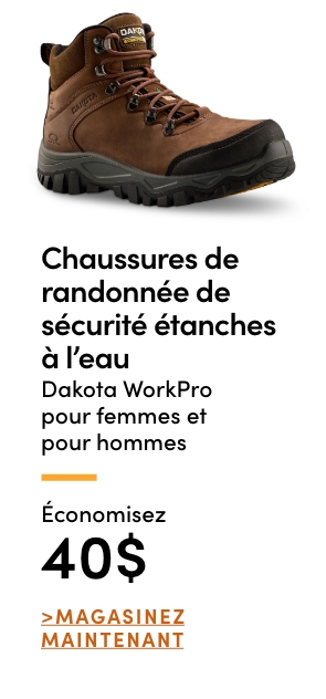 Chaussures de randonnée de sécurité étanches à l'eau Dakota WorkPro pour femmes et pour hommes économisez 40 $