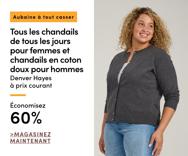 Aubaine à Tout Casser Tous les chandails de tous les jours pour femmes et chandails en coton doux pour hommes Denver Hayes à prix courant. Économisez 60 %