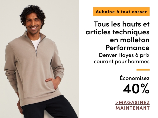 Aubaine à Tout Casser Tous les hauts et articles techniques en molleton Performance Denver Hayes à prix courant pour hommes économisez 40 %