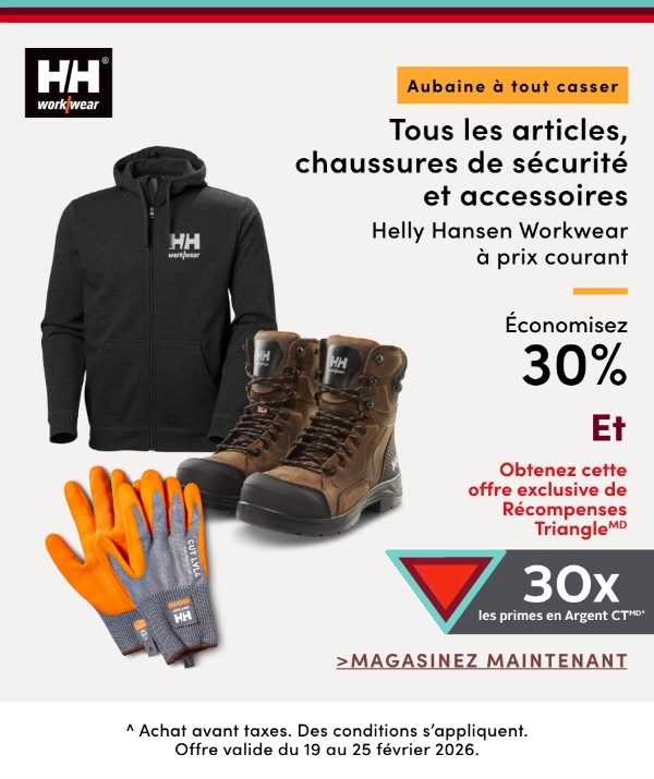Aubaine à Tout Casser Économisez 30 % sur les vêtements, chaussures de sécurité et accessoires Helly Hansen Workwear à prix courant pour femmes et pour hommes