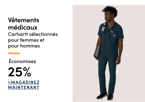 Vêtements médicaux et veste Carhartt sélectionnés pour femmes et pour hommes économisez 25 %