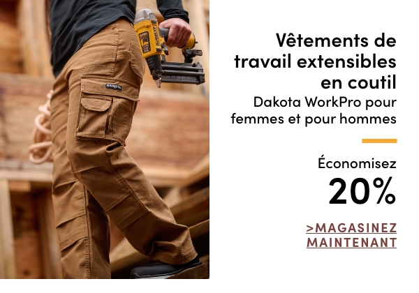 Vêtements de travail extensibles en coutil Dakota WorkPro pour femmes et pour hommes économisez 20 %