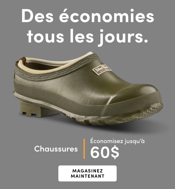 Économisez jusqu'à 30 % sur les chaussures