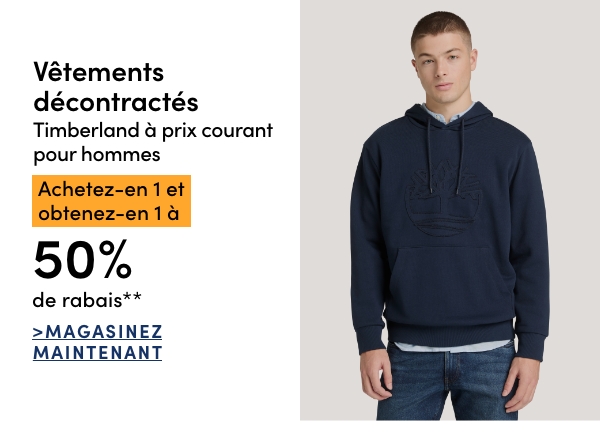 Tous les vêtements décontractés Timberland à prix courant pour hommes achetez-en 1 et obtenez-en 1 à 50 % de rabais*