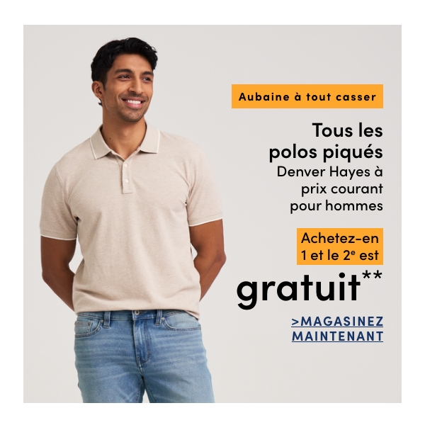 Aubaine à Tout Casser Tous les polos piqués Denver Hayes à prix courant pour hommes achetez-en 1 et le 2e est GRATUIT*