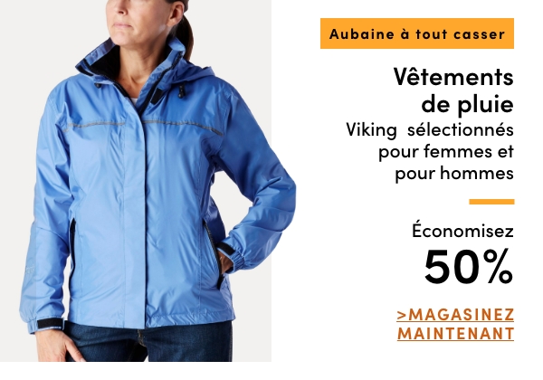 Aubaine à Tout Casser Vêtements de pluie Viking sélectionnés pour femmes et pour hommes économisez 50 %