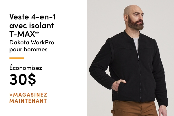 Veste 4-en-1 avec isolant T-MAX Dakota WorkPro pour hommes économisez 30 $