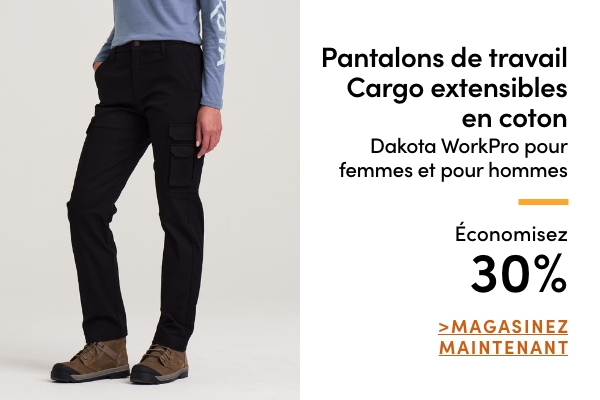 Pantalons de travail Cargo extensibles en coton Dakota WorkPro pour femmes et pour hommes économisez 30 %