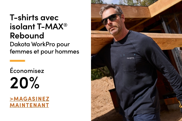 T-shirts avec isolant T-MAX Rebound Dakota WorkPro pour femmes et pour hommes économisez 20 %