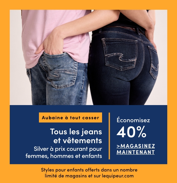 Aubaine à Tout Casser Tous les jeans et vêtements Silver à prix courant pour femmes, hommes et enfants économisez 40 %