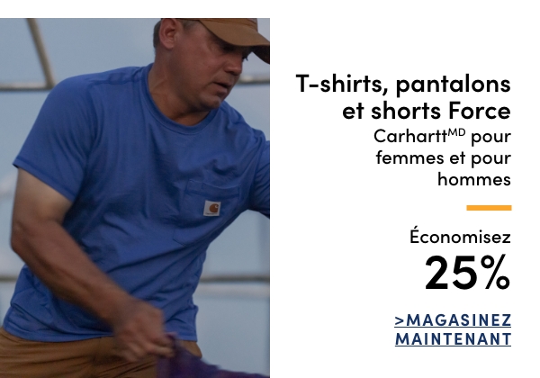 T-shirts, pantalons et shorts Force Carhartt pour femmes et pour hommes économisez 25 %
