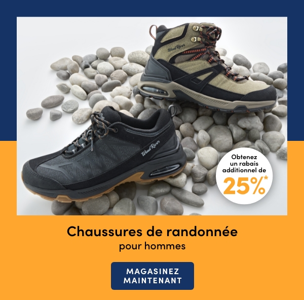 Obtenez un rabais additionnel de 25 %* sur les chaussures de randonnée pour hommes