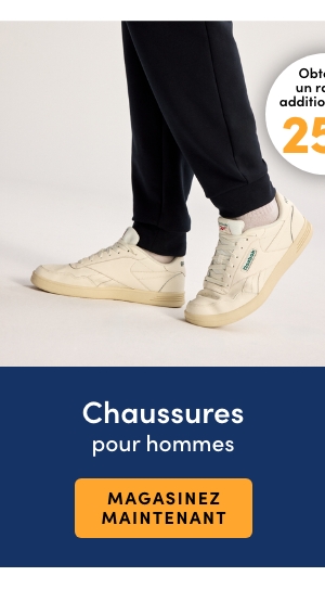 Obtenez un rabais additionnel de 25 %* sur les chaussures pour hommes