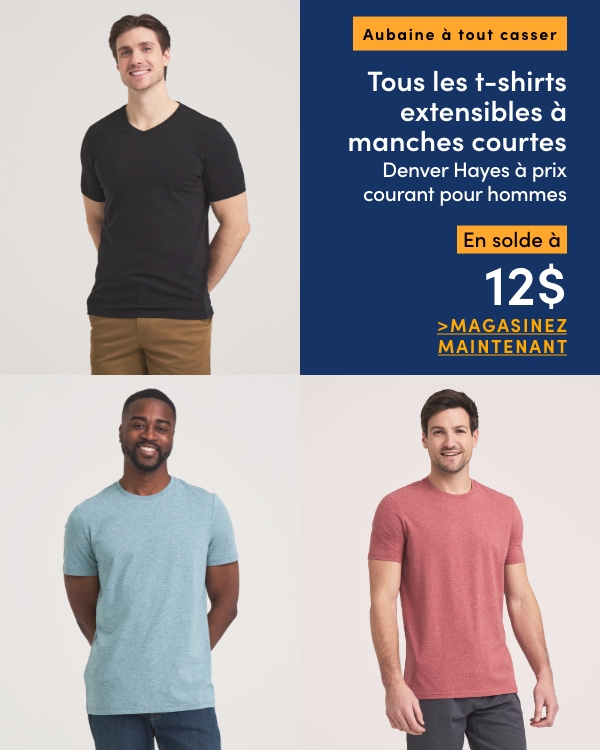 Aubaine à Tout Casser Tous les t-shirts extensibles à manches courtes Denver Hayes à prix courant pour hommes en solde à 12 $