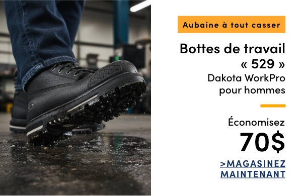 Aubaine à Tout Casser Bottes de travail 529 Dakota WorkPro pour hommes économisez 70$