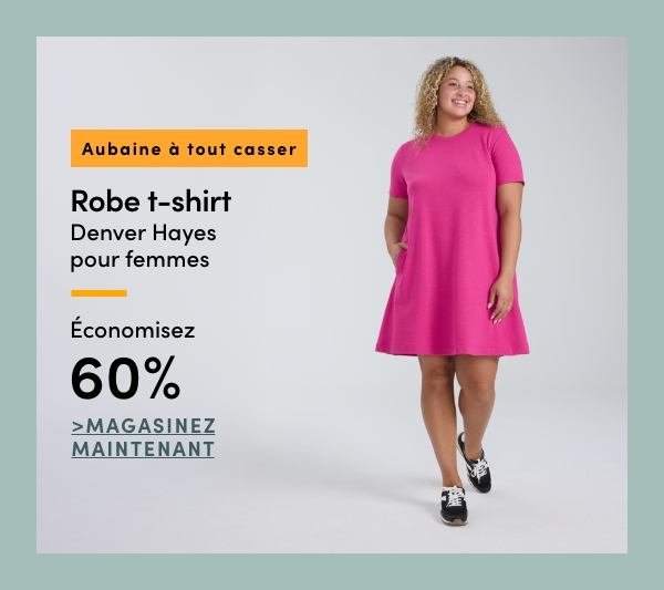 Aubaine à Tout Casser Robe t-shirt Denver Hayes pour femmes économisez 60%