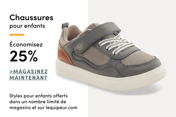 Chaussures pour enfants économisez 25%