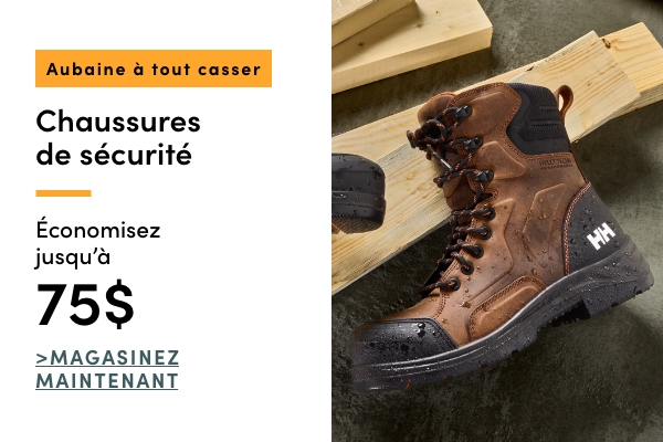 Aubaine à Tout Casser Chaussures de sécurité économisez jusqu'à 75 $