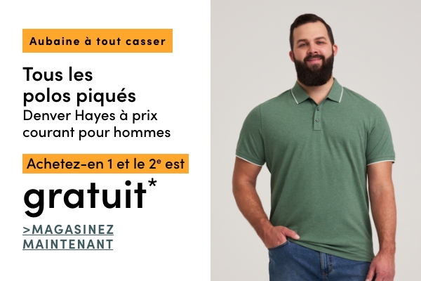 Aubaine à Tout Casser Tous les polos piqués Denver Hayes à prix courant pour hommes achetez-en 1 et le 2e est GRATUIT*