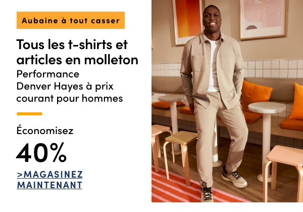 Aubaine à Tout Casser Tous les t-shirts et articles en molleton Performance Denver Hayes à prix courant pour hommes économisez 40%