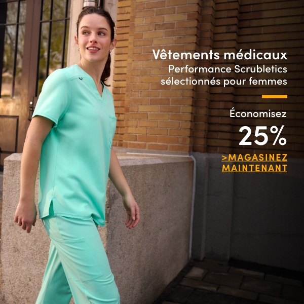 Vêtements médicaux Performance Scrubletics sélectionnés pour femmes économisez 25%