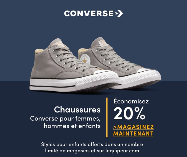 Chaussures Converse pour femmes, hommes et enfants économisez 20%