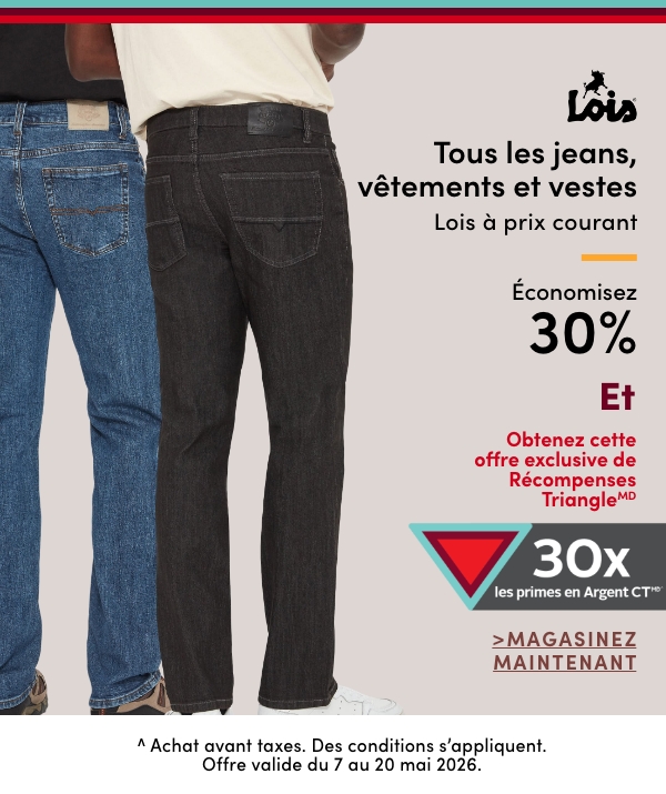 Tous les jeans et vêtements Silver à prix courant pour femmes, hommes et enfants économisez 30%, Offre exclusive de Récompenses TriangleMD 30X de prime en Argent CTMD^ Tous les jeans et vêtements Silver à prix courant pour femmes, hommes et enfants