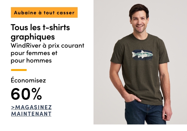 Aubaine à Tout Casser Tous les t-shirts graphiques WindRiver à prix courant pour femmes et pour hommes économisez 60%