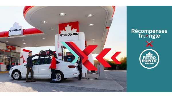 Triangle Partenariat Petro-Canada  Faites le plein de récompenses Obtenez de l’argent CTMD* lorsque vous faites le plein à une station Petro-CanadaMC ou Gas+ avec Récompenses TriangleMD.  En savoir plus *Des conditions s’appliquent.