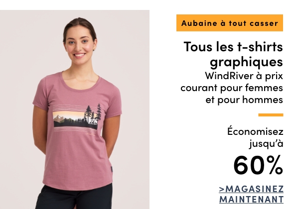 Aubaine à Tout Casser Tous les t-shirts graphiques WindRiver à prix courant pour femmes et pour hommes économisez 60%