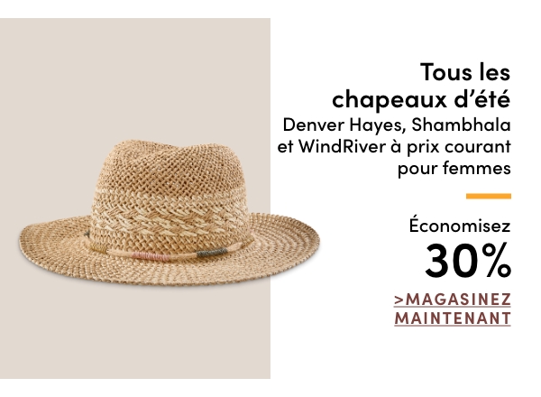 Tous les chapeaux d'été Denver Hayes, Shambhala et WindRiver à prix courant pour femmes économisez 30%