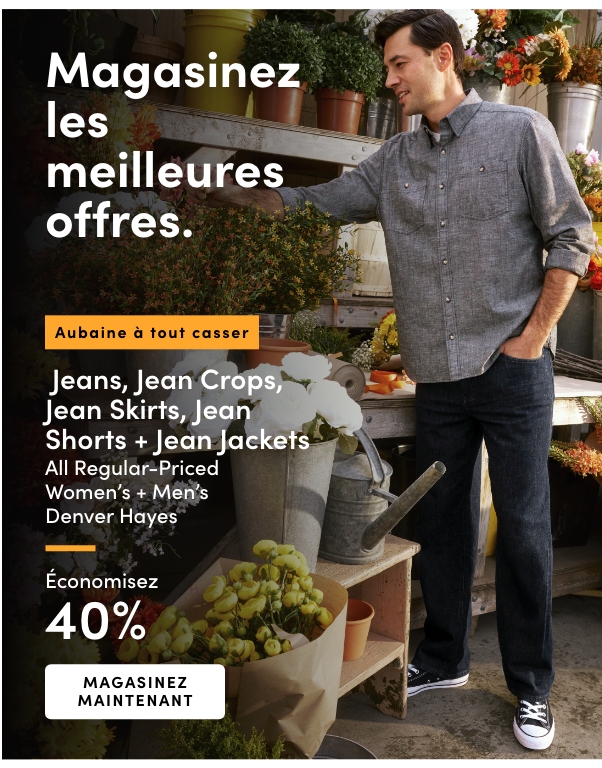 Jeans et shorts en jean pour femmes, hommes et enfants achetez-en 1 et obtenez-en 1 à 50% de rabais*