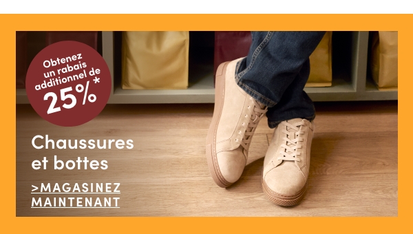 Chaussures et bottes, obtenez 25 % de rabais