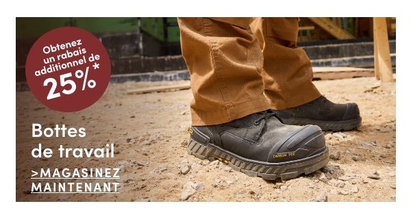 Bottes de travail, obtenez 25 % de rabais