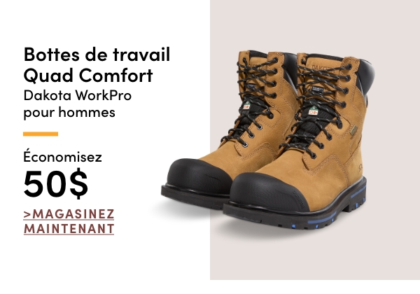 Bottes de travail Quad Comfort Dakota WorkPro pour hommes économisez 50$