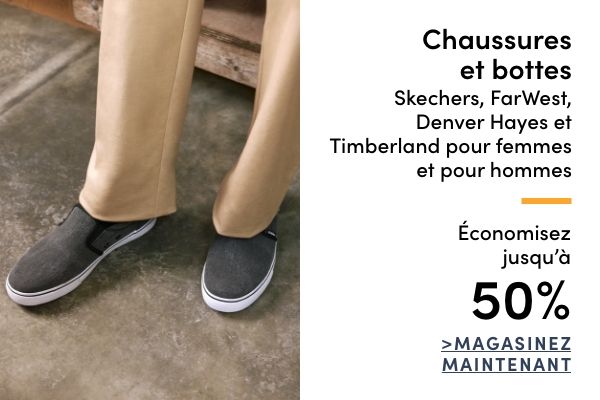 Chaussures et bottes Skechers, FarWest, Denver Hayes et Timberland pour femmes et pour hommes économisez jusqu'à 50%