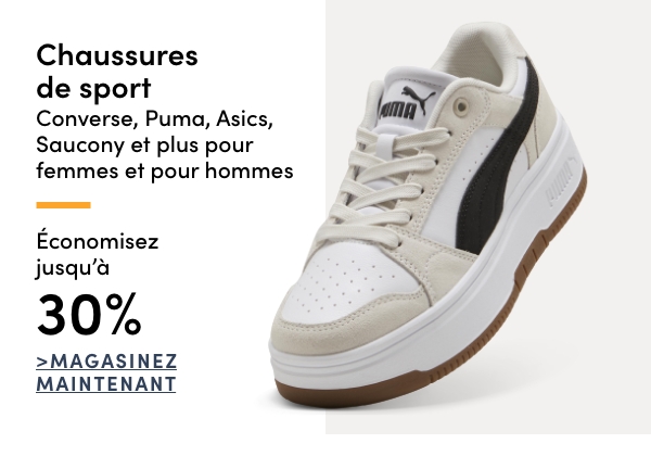 Chaussures de sport Converse, Puma, Asics, Saucony et plus pour femmes et pour hommes économisez jusqu'à 30%