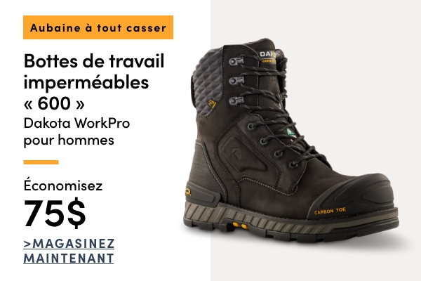 Aubaine à Tout Casser Bottes de travail imperméables « 600 » Dakota WorkPro pour hommes économisez 75$