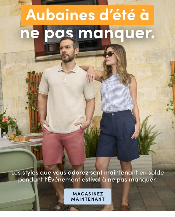 Événement estival à ne pas manquer. En cours : du 25 juin au 8 juillet 2026. Économisez jusqu'à 50 %