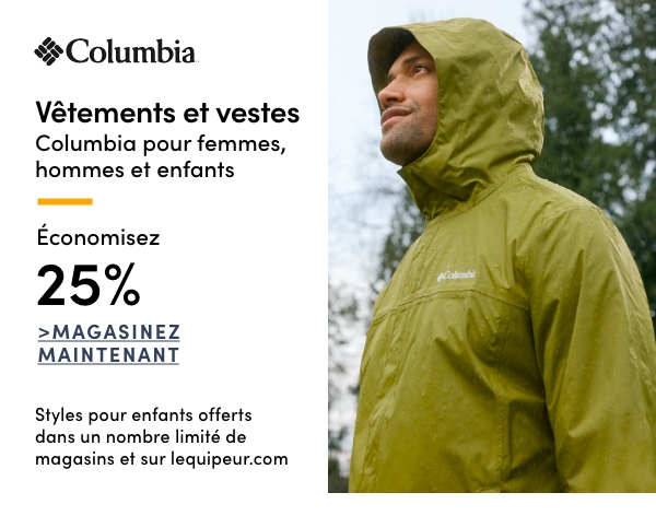 Vêtements et vestes Columbia pour femmes, hommes et enfants économisez 25%