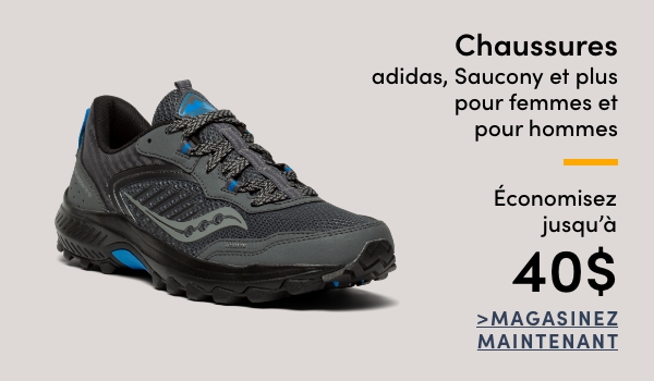 Chaussures adidas, Saucony et plus pour femmes et pour hommes économisez jusqu'à 40$