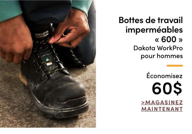 Bottes de travail imperméables « 600 » Dakota WorkPro pour hommes économisez 60$