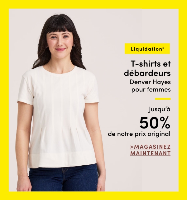 T-shirts et débardeurs Denver Hayes pour femmes en liquidation‡ jusqu'à 50 % de rabais sur notre prix original