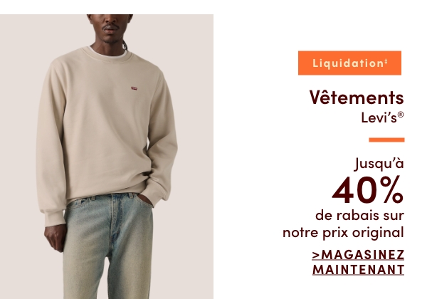 Vêtements Levi's en liquidation jusqu'à 40 % de rabais sur notre prix original