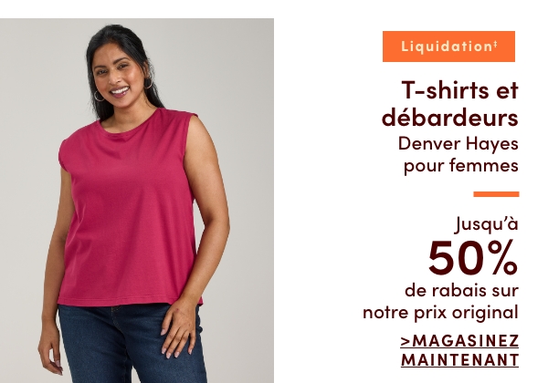 T-shirts et débardeurs Denver Hayes pour femmes en liquidation‡ jusqu'à 50 % de rabais sur notre prix original
