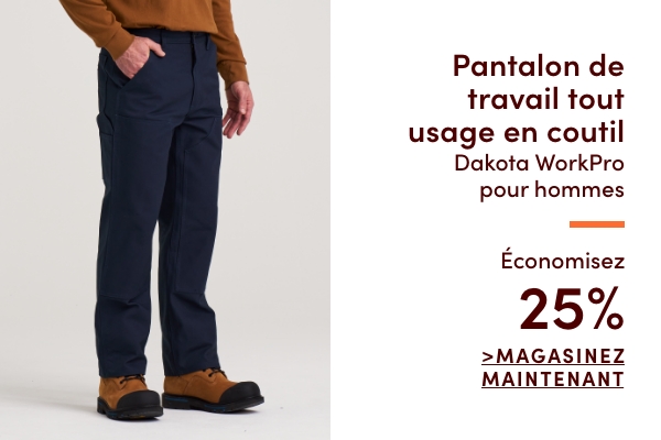 Pantalon de travail tout usage en coutil Dakota WorkPro pour hommes économisez 25%